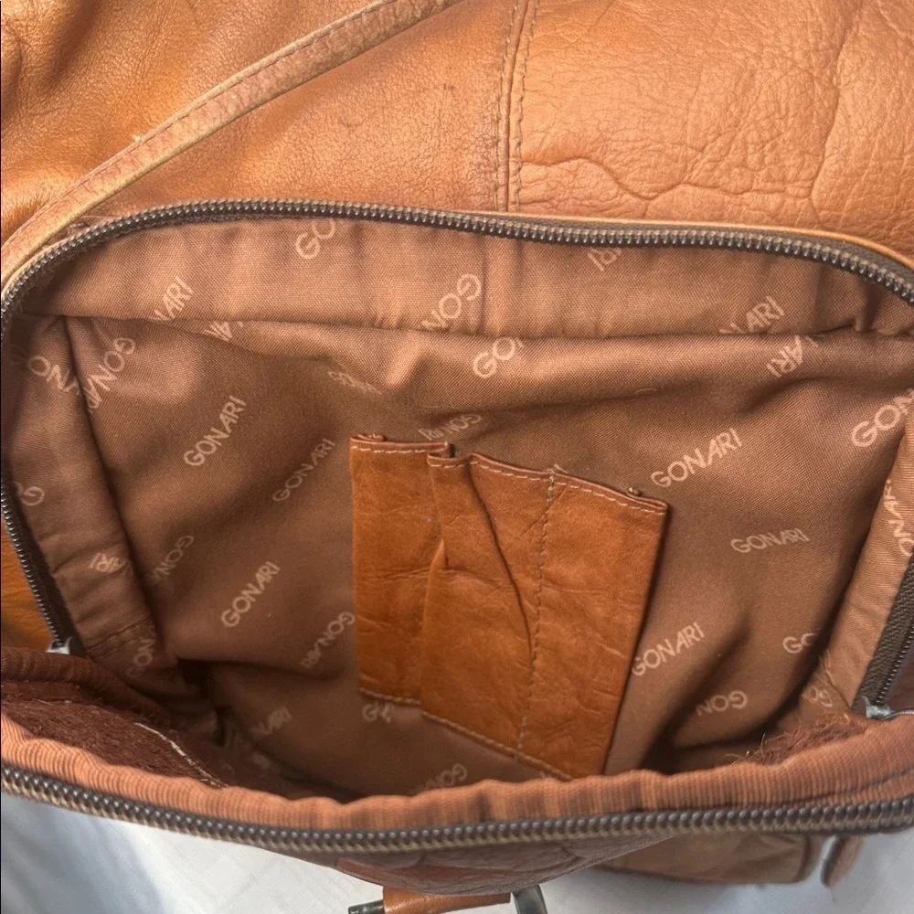 Vintage Tan Leather Backpack